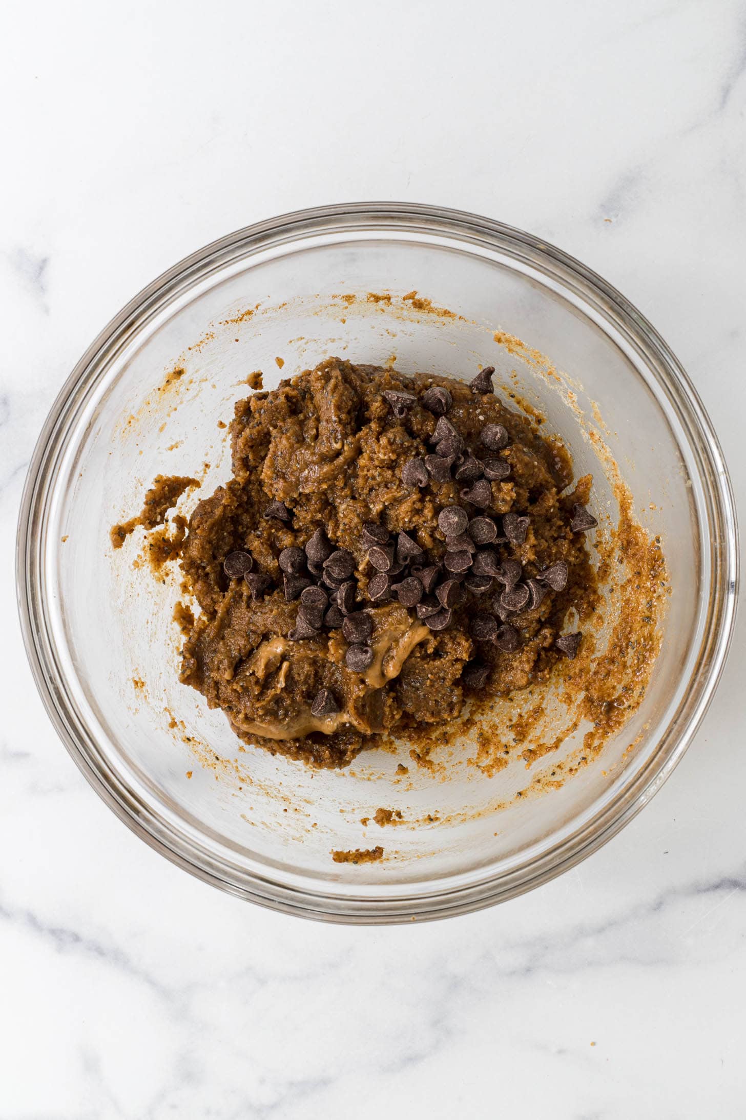 Chocolate chips mixed into the cookie batter.