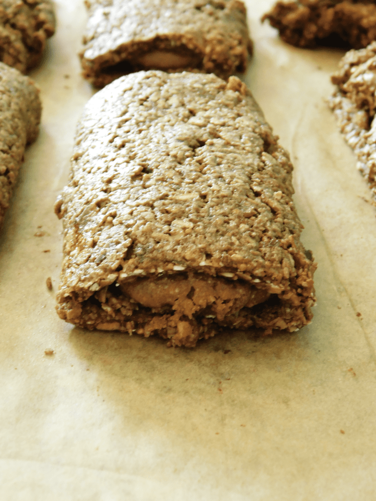 An almond butter fig bar.