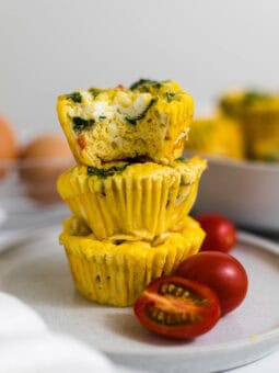 A stack of vegetarian egg bites.