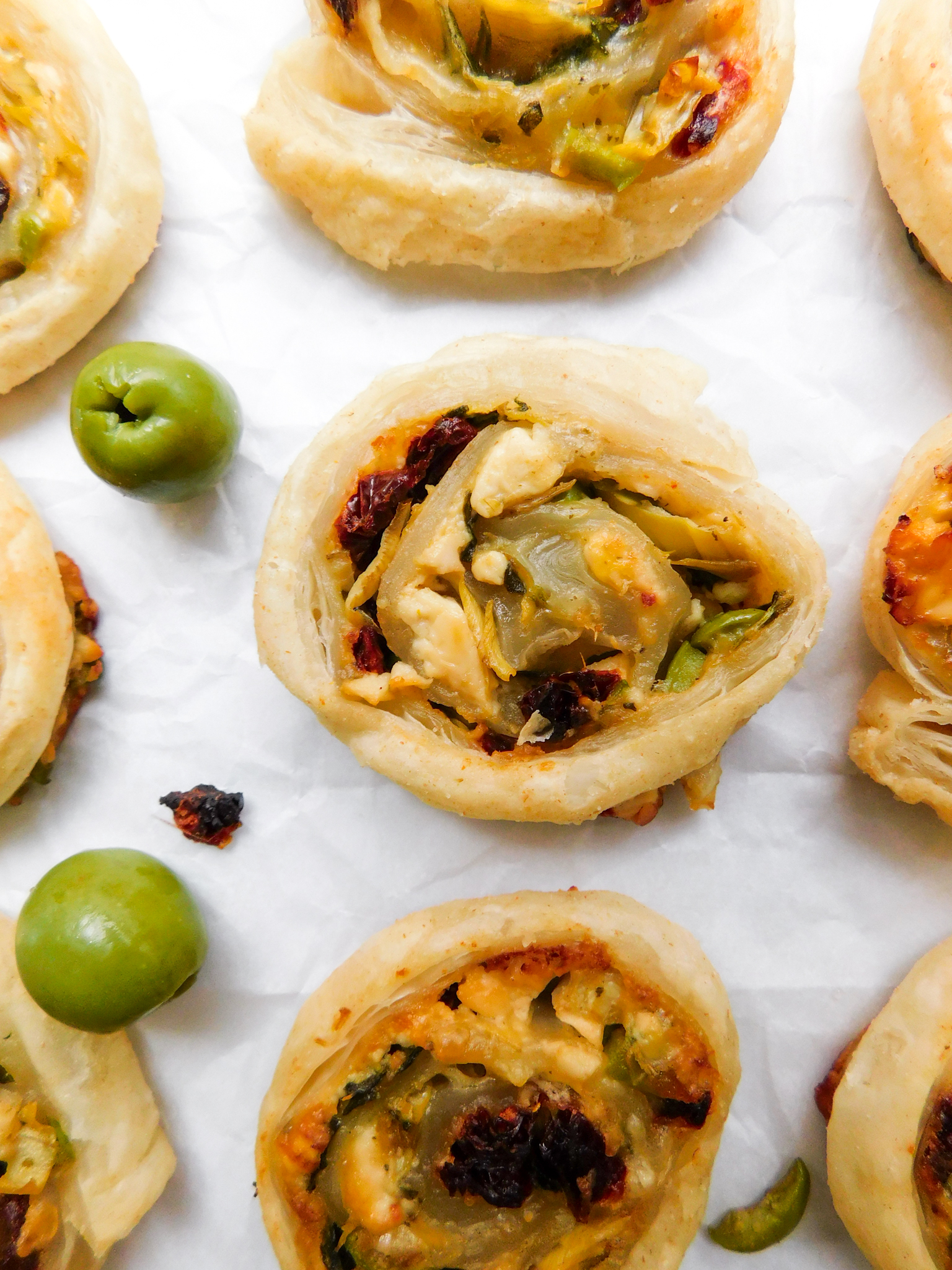 Mediterranean Puff Pastry Pinwheels