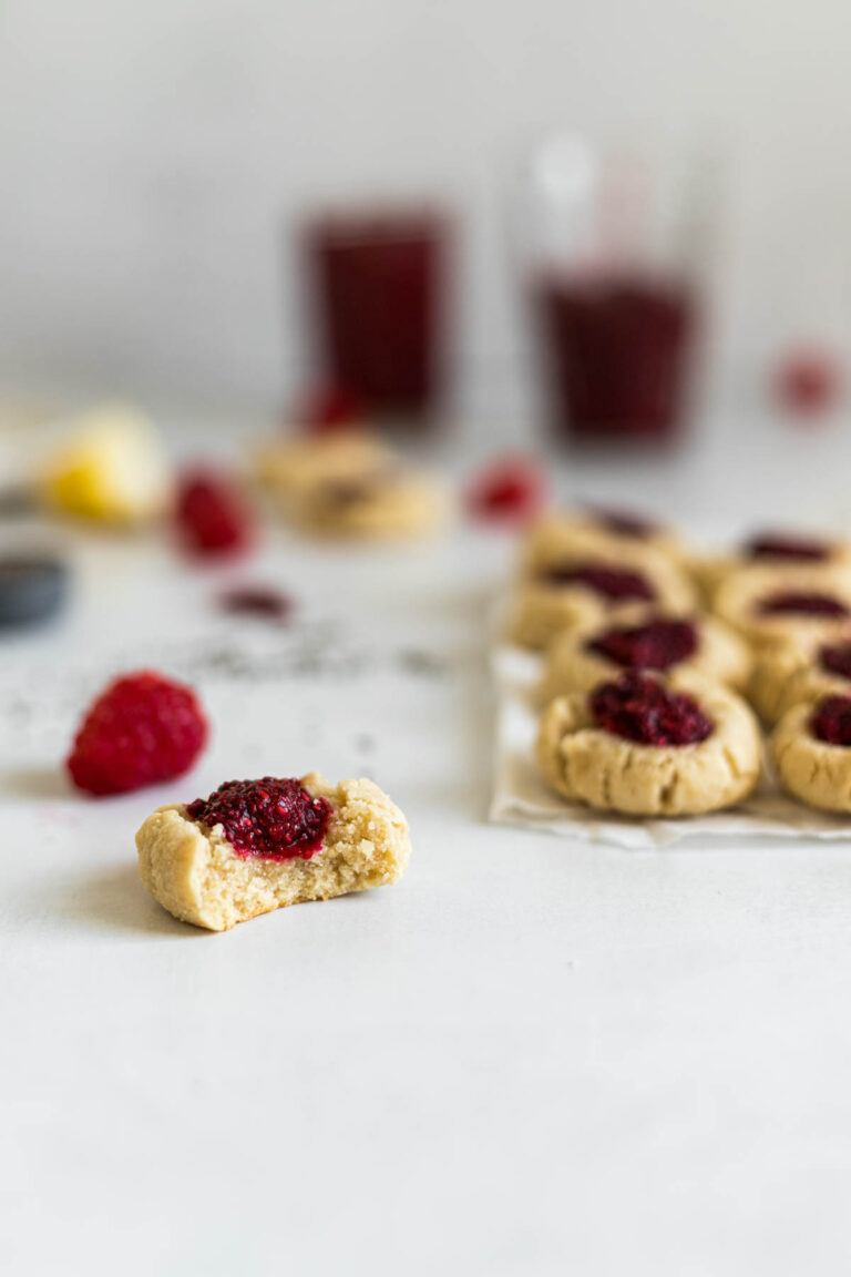 Vegan Thumbprint Cookies With Raspberry Chia Jam - Supermom Eats