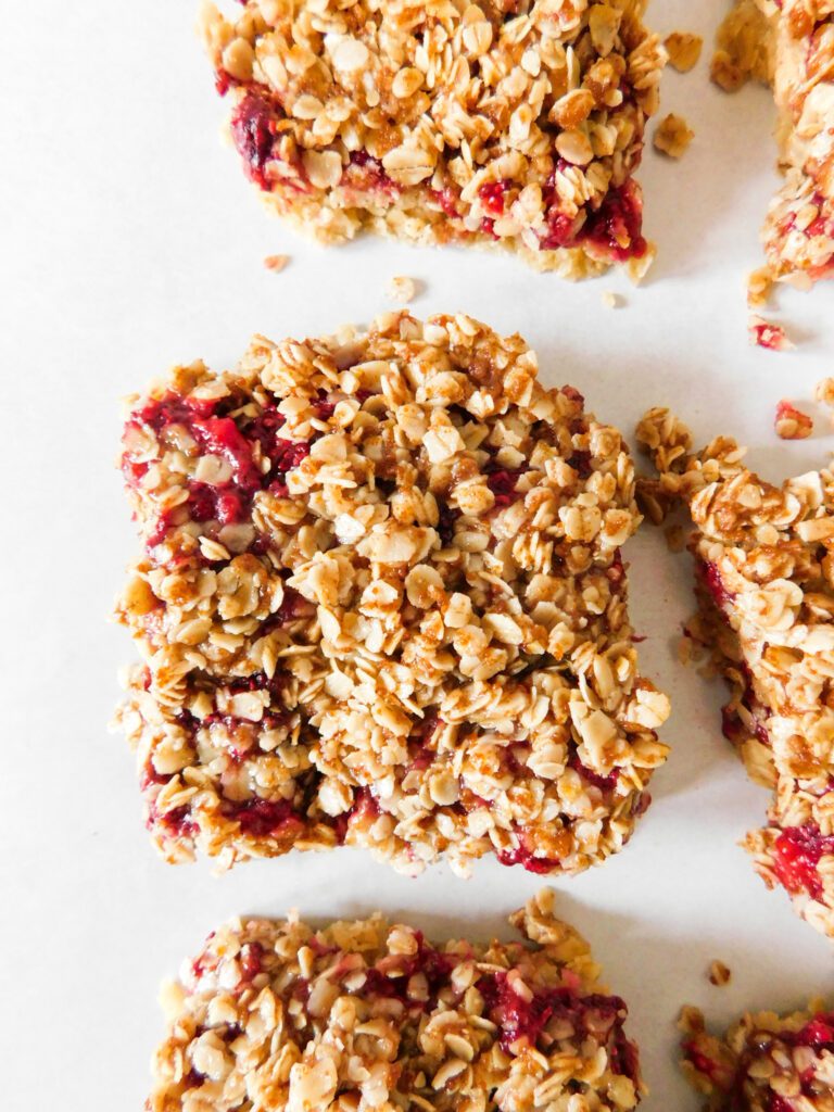 A close up of a Healthy Raspberry Bar.
