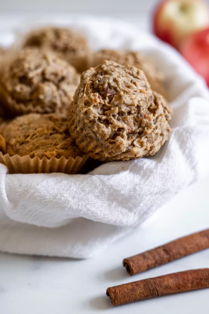 A bowl of apple cinnamon muffins.