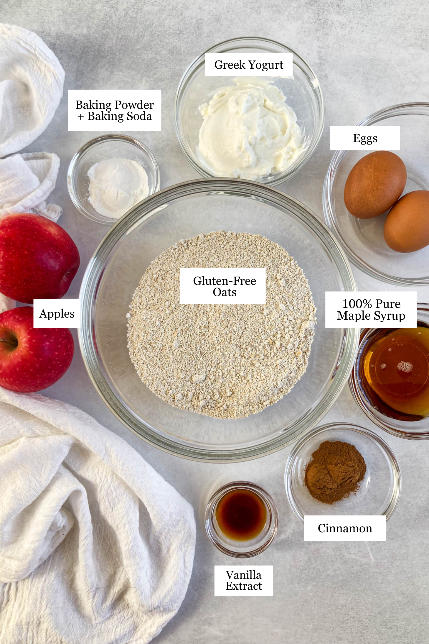 Apple Protein Muffin ingredients.