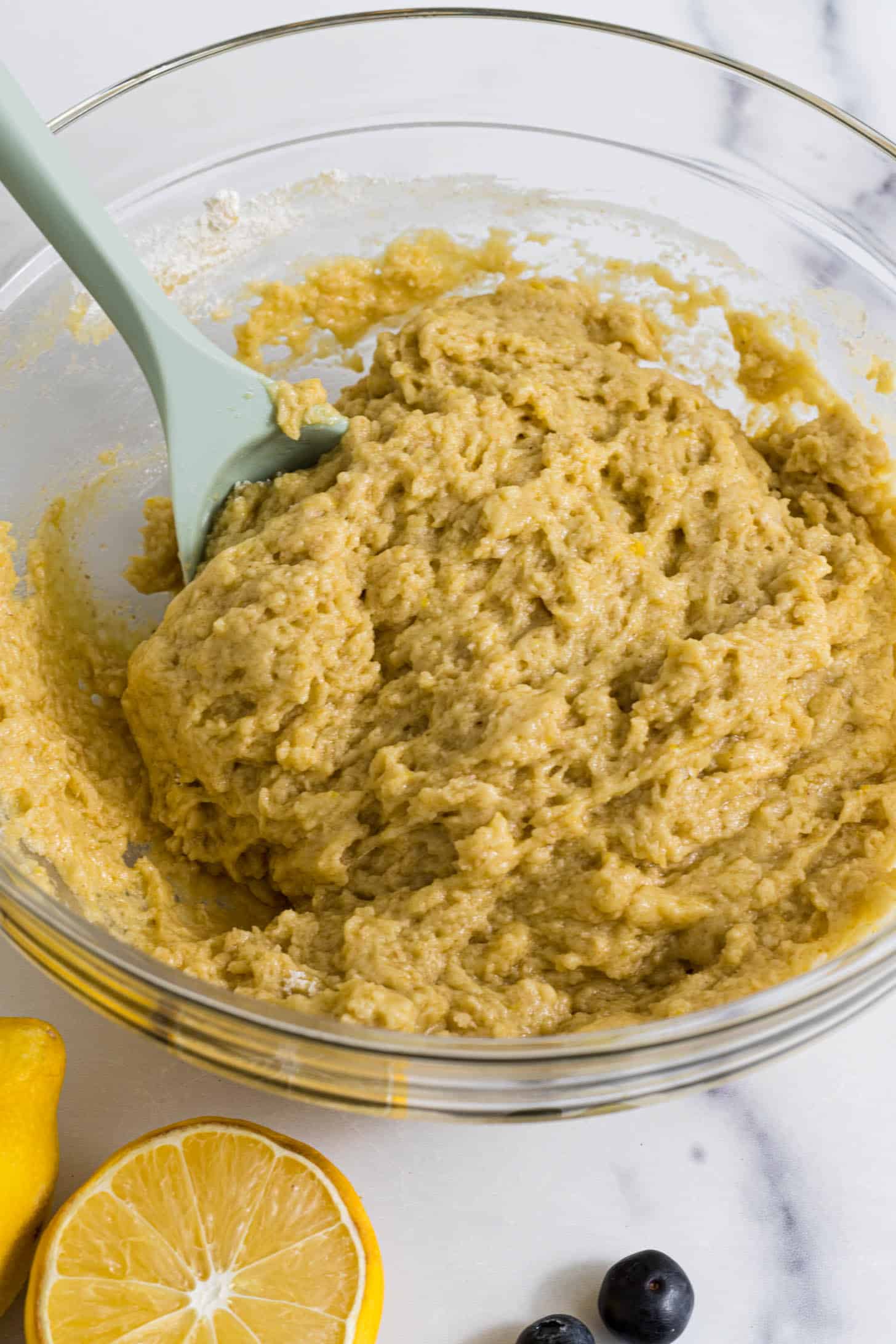Dry and wet ingredients mixed together.