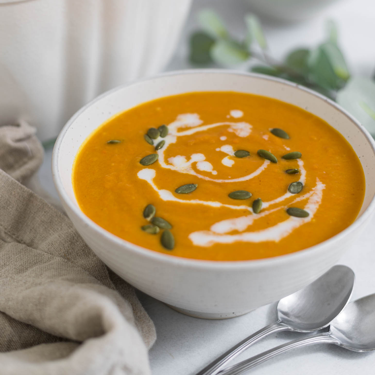 Carrot ginger sweet potato soup.