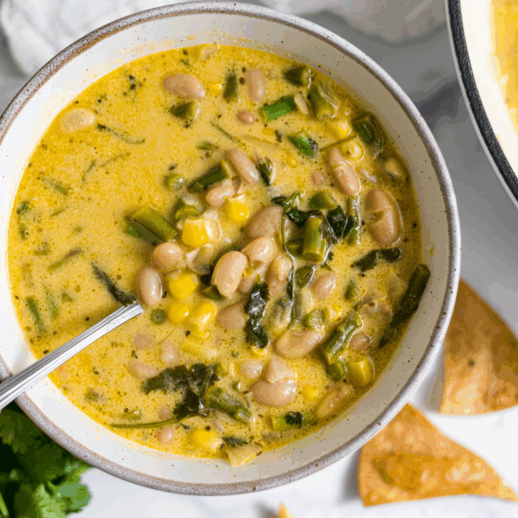 White bean and asparagus soup.