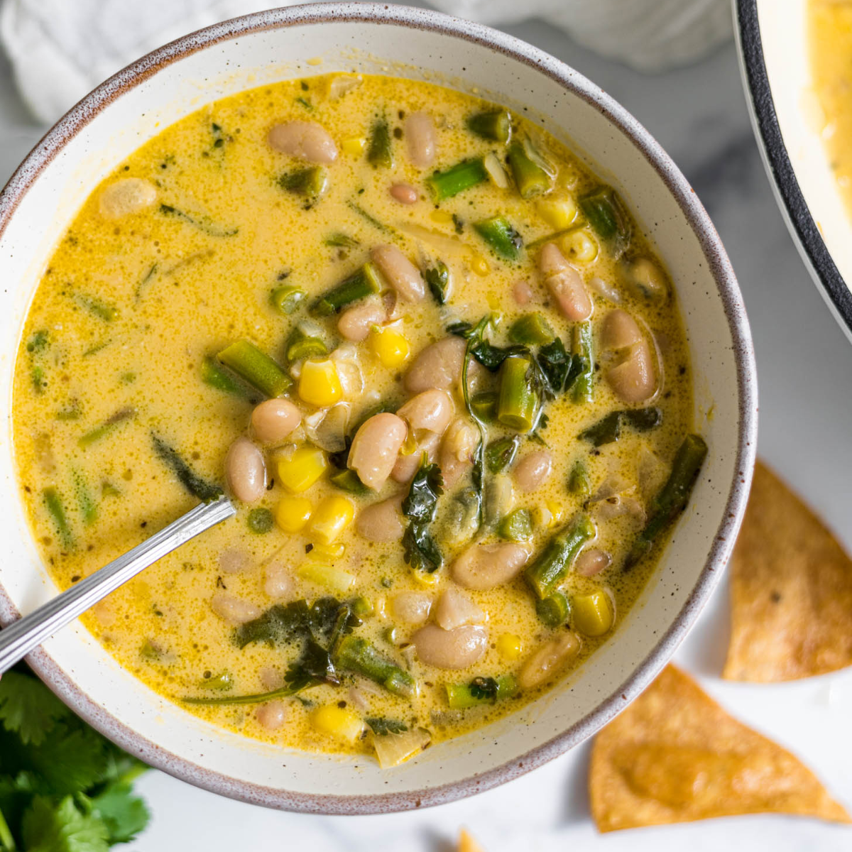 White bean and asparagus soup.