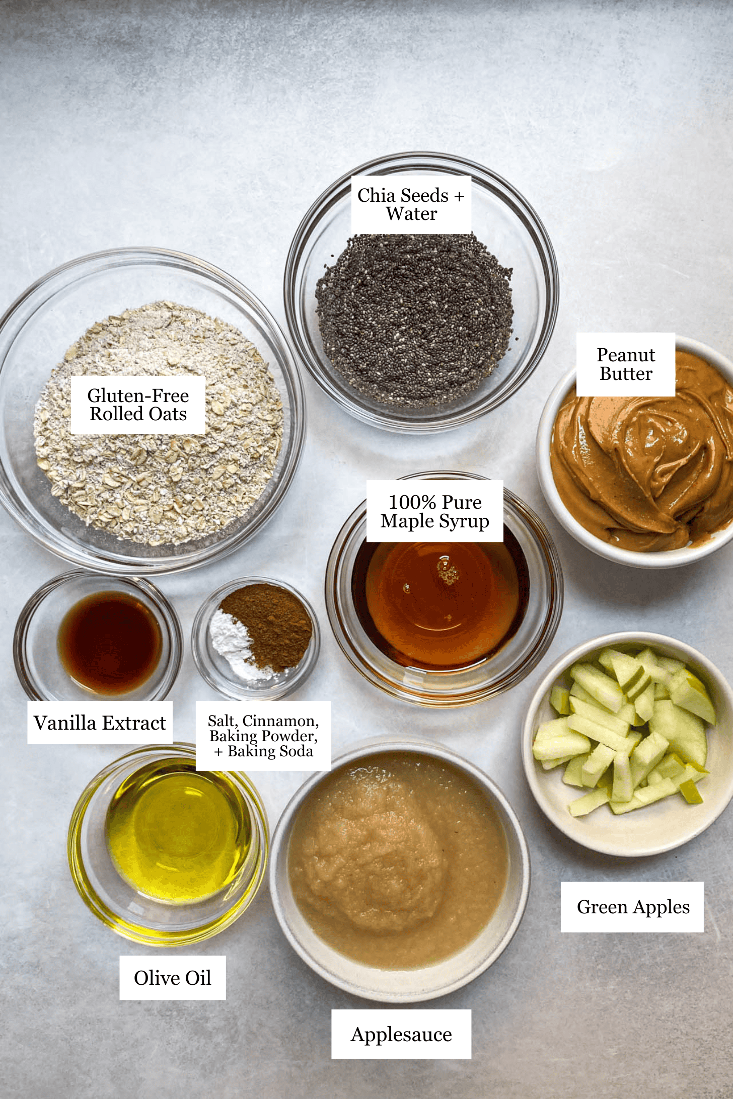 Apple cookie ingredients.
