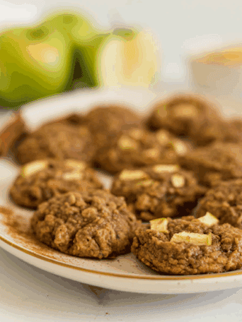 A plate of apple peanut butter cookies.