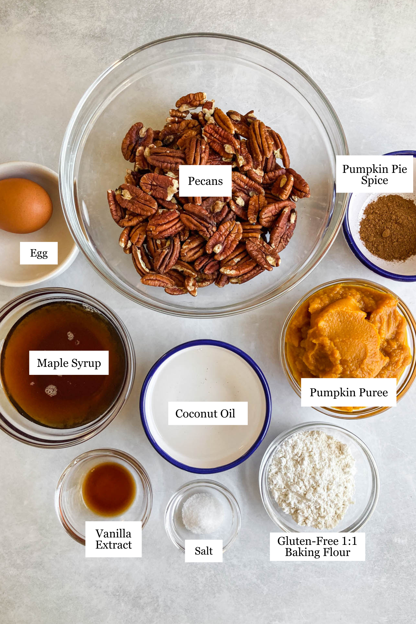 Pumpkin tart ingredients.