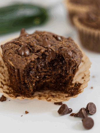 A chocolate zucchini muffin.