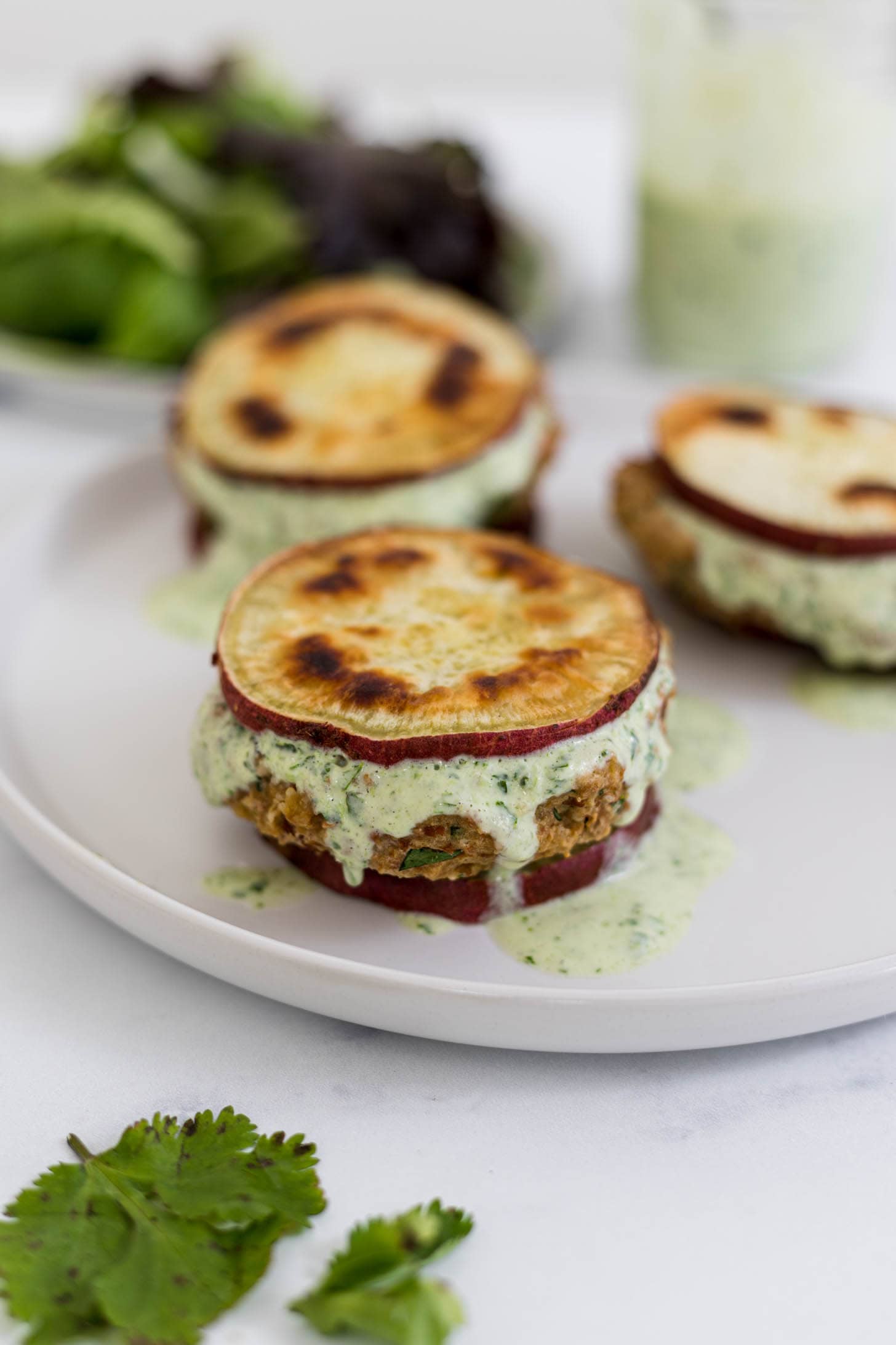 Pinto bean burgers on a plate.