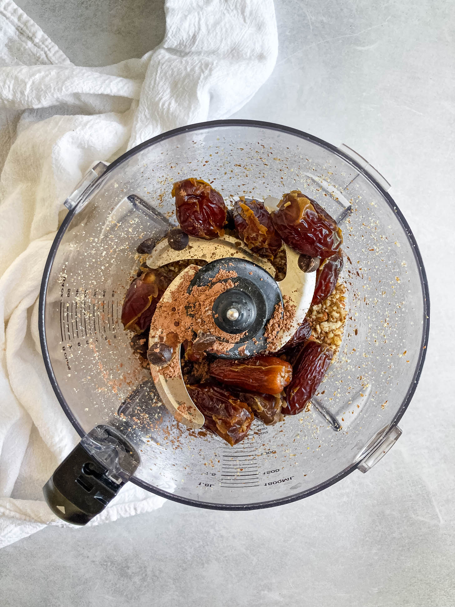 Remaining ingredients added to a food processor.