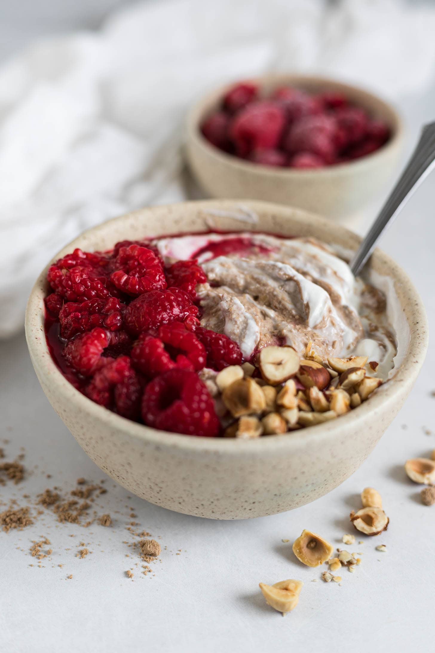 Protein yogurt in a bowl.