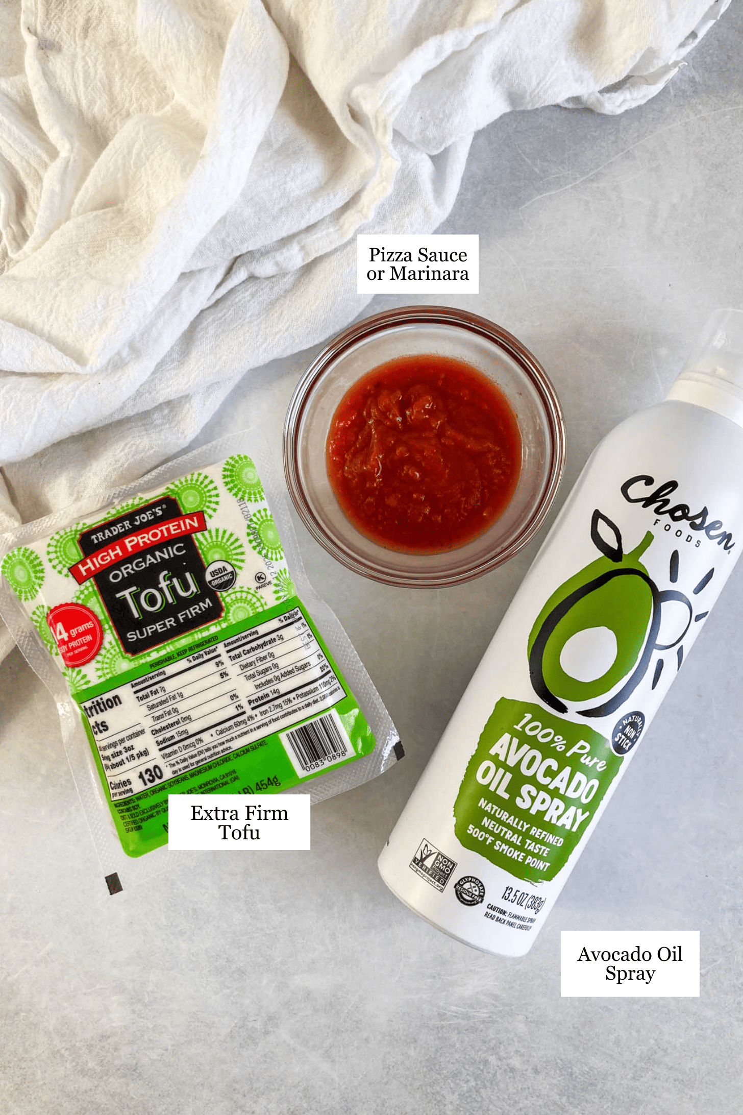 Pizza tofu crumbles ingredients.