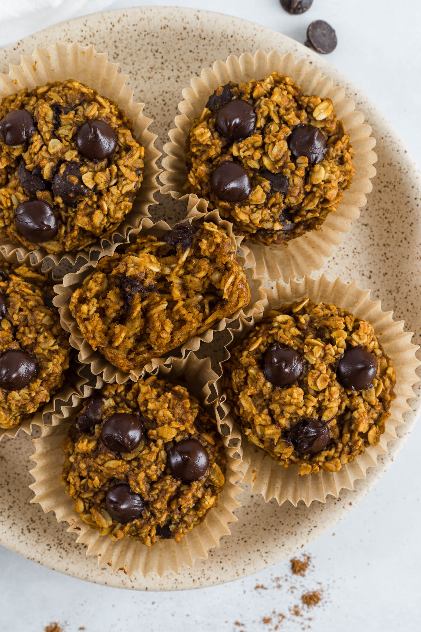 Pumpkin muffins on a plate.