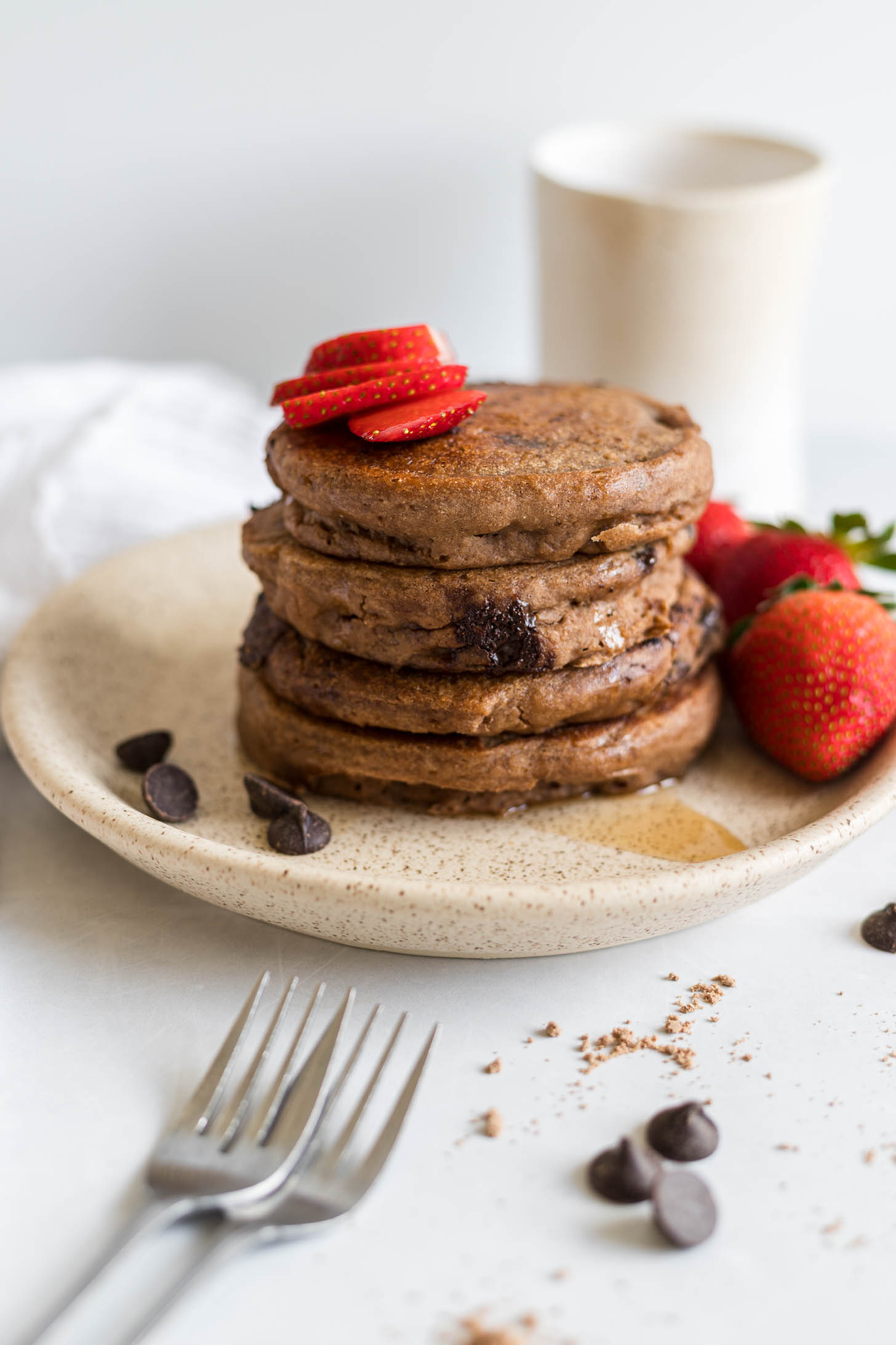 Pancakes on a plate.