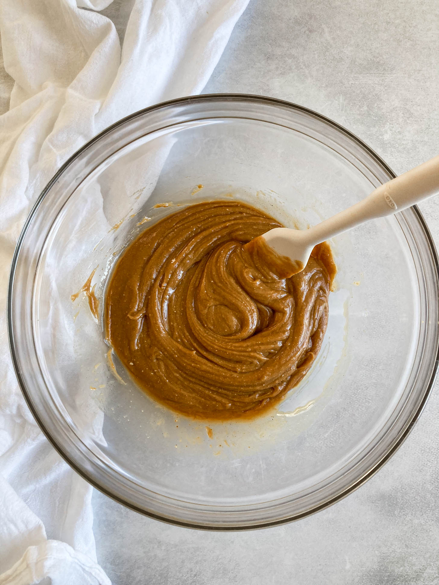 Wet ingredients mixed in a bowl.