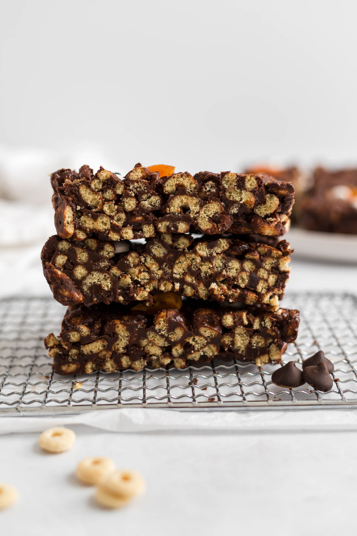 A stack of cereal bars.