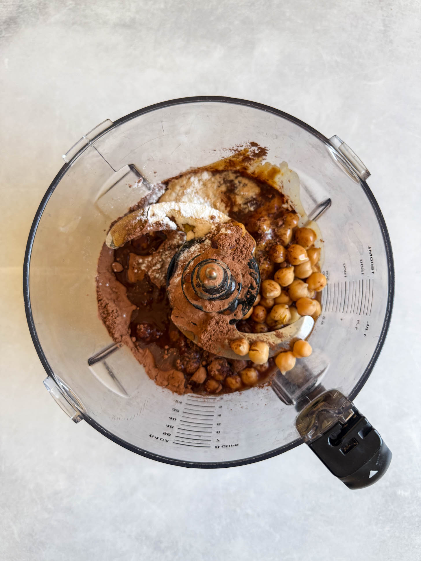 Ingredients added to food processor.