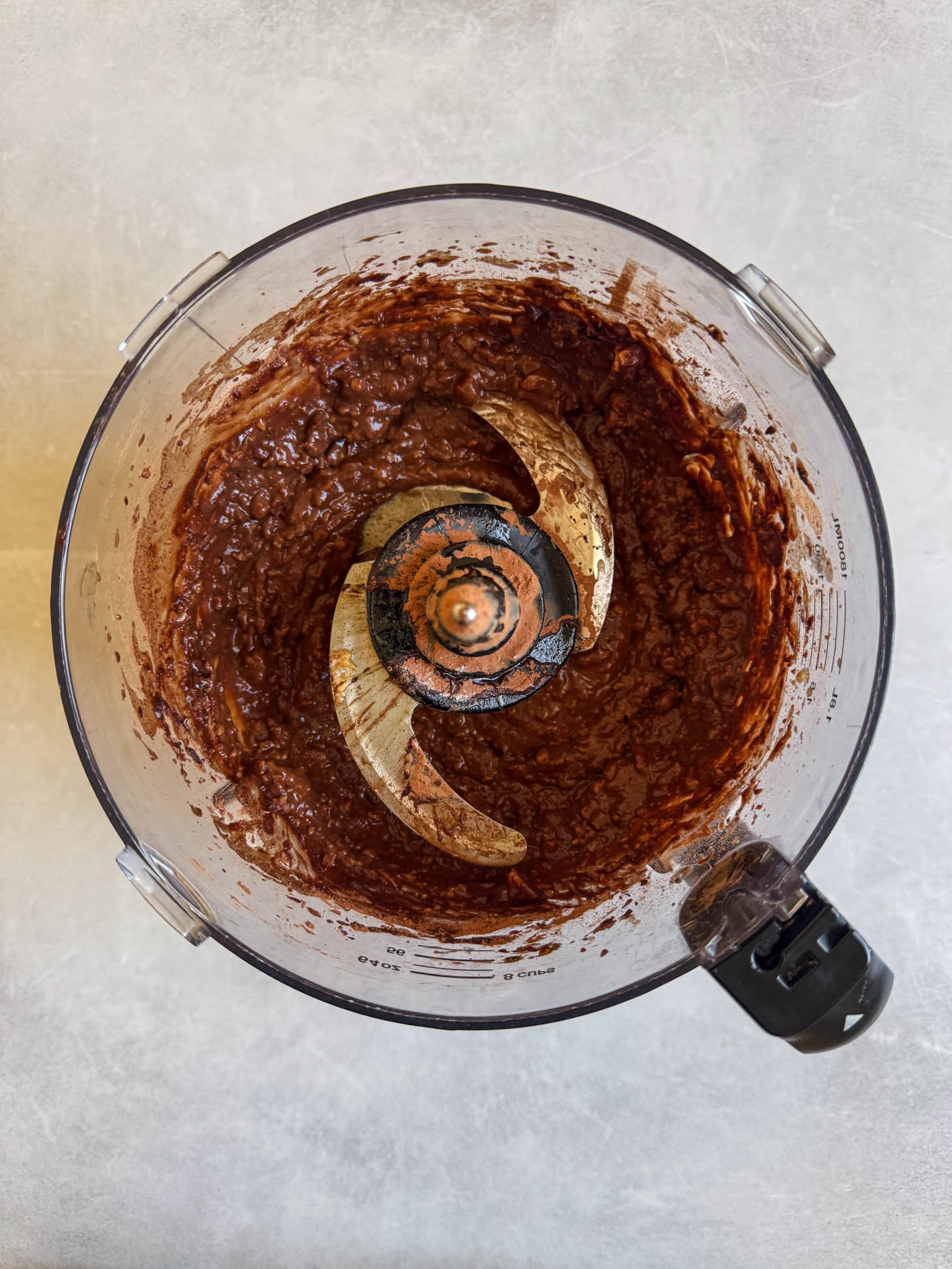 Ingredients blended in food processor.