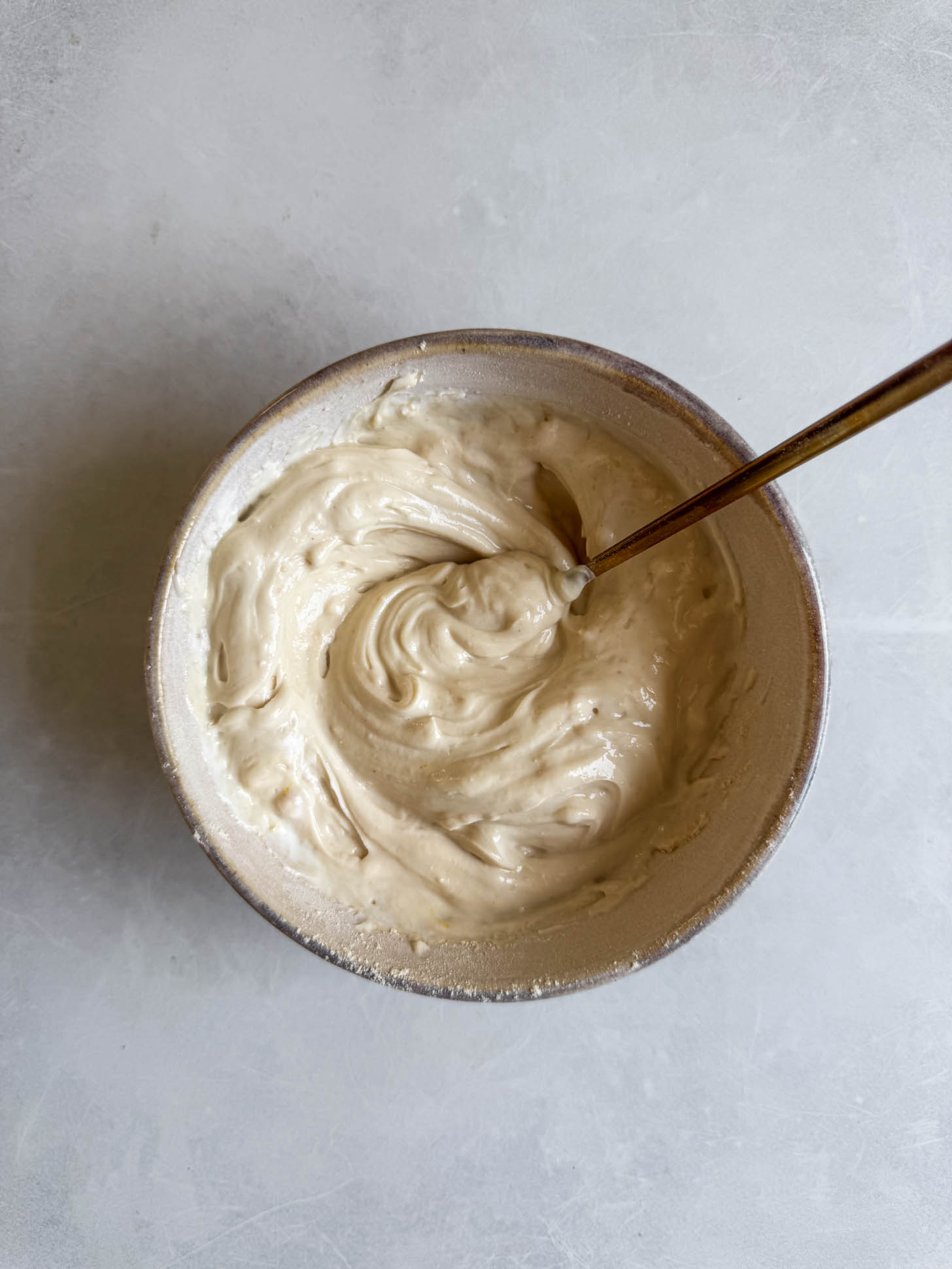 Yogurt mixed with protein powder.
