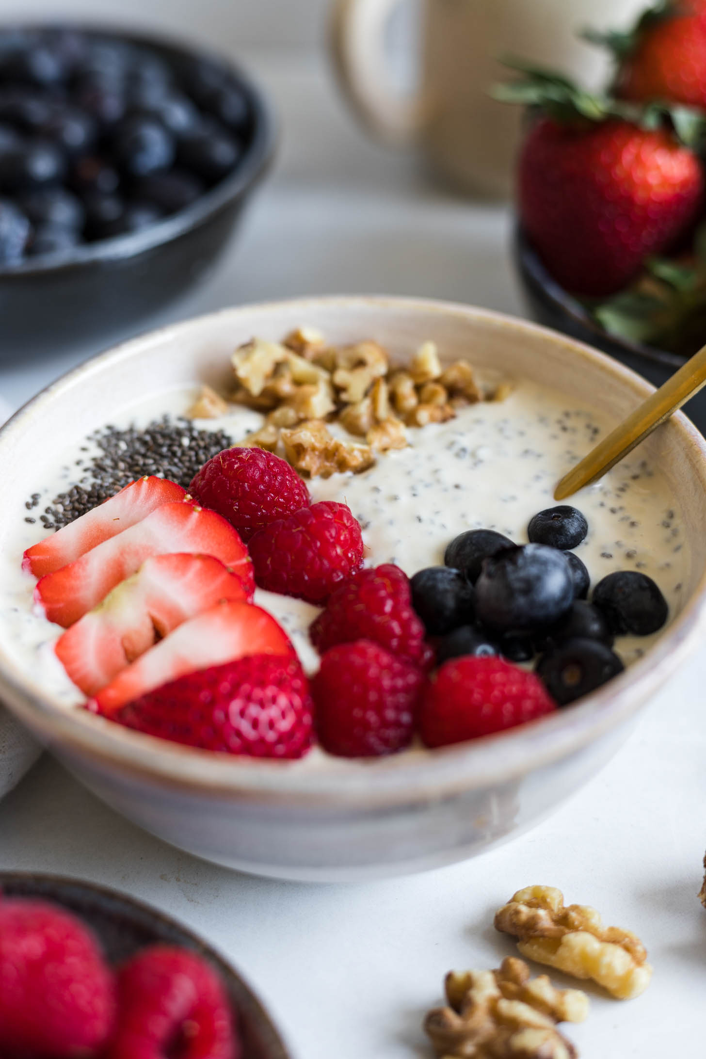 A bowl of protein yogurt.