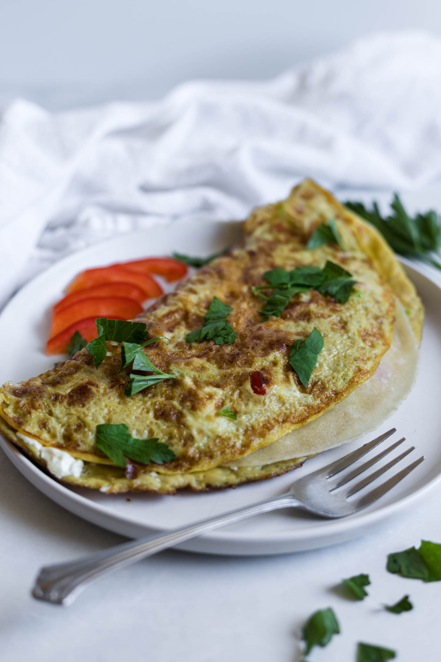 Tortilla omelette on a plate.