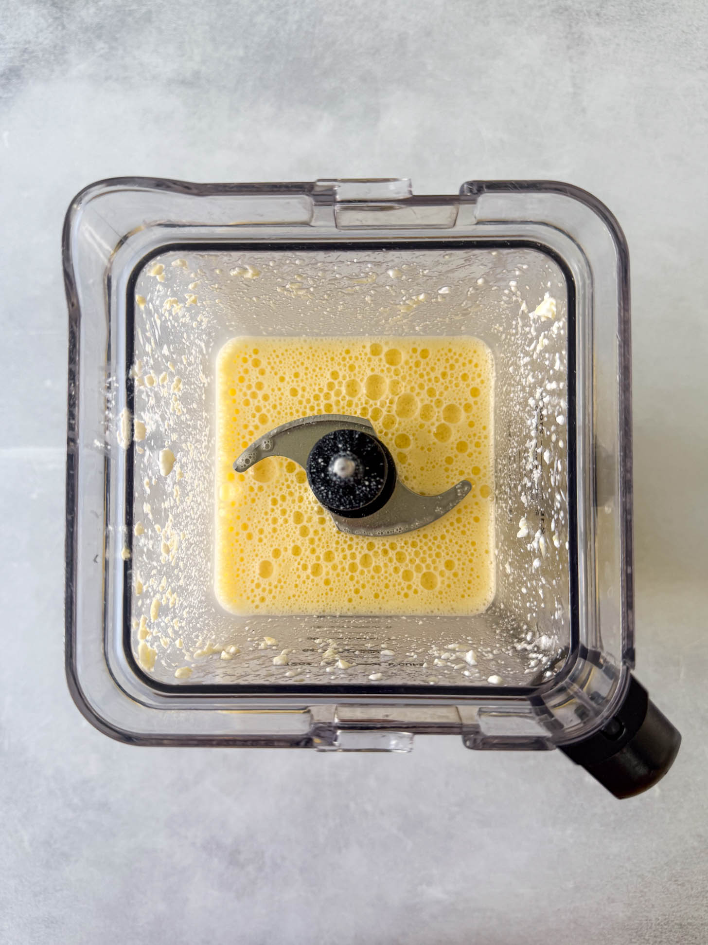 Ingredients blended in a blender.