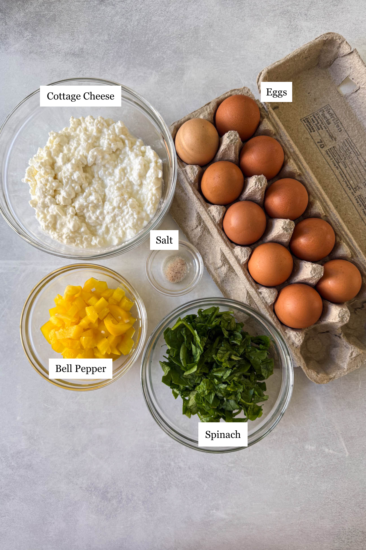 Egg bake ingredients.