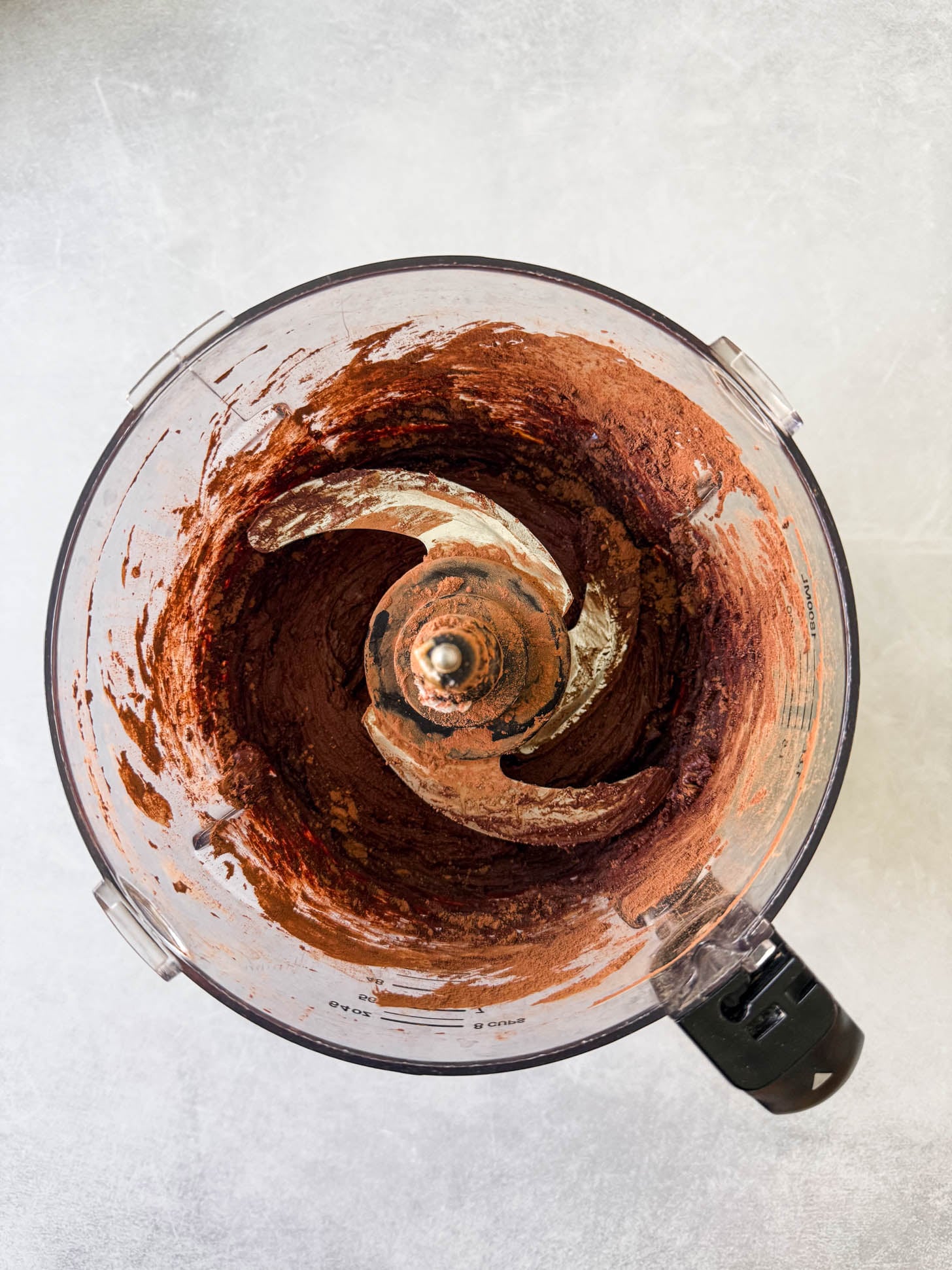 Ingredients blended in a food processor.