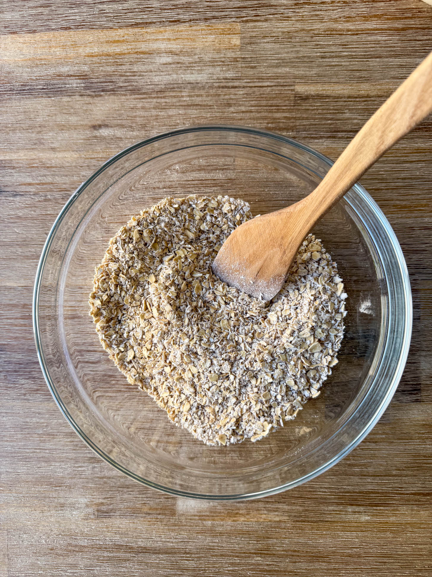 Dry ingredients mixed in a bowl.