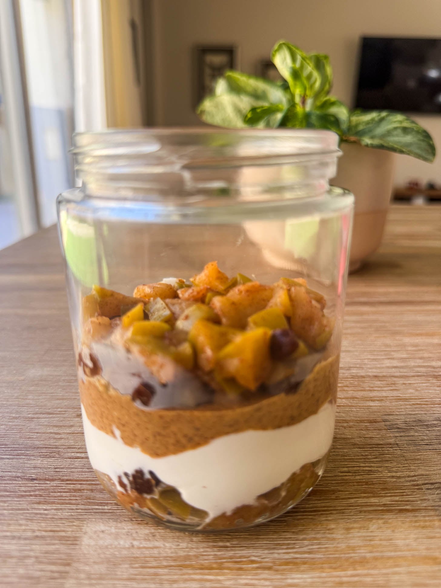 Side view of the layers of the parfait.